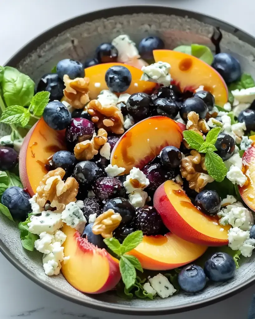 Blueberry Peach Feta Salad