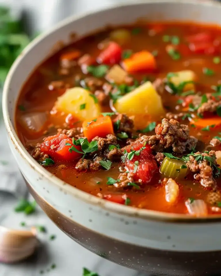 Mouthwatering Instant Pot Ground Beef Soup