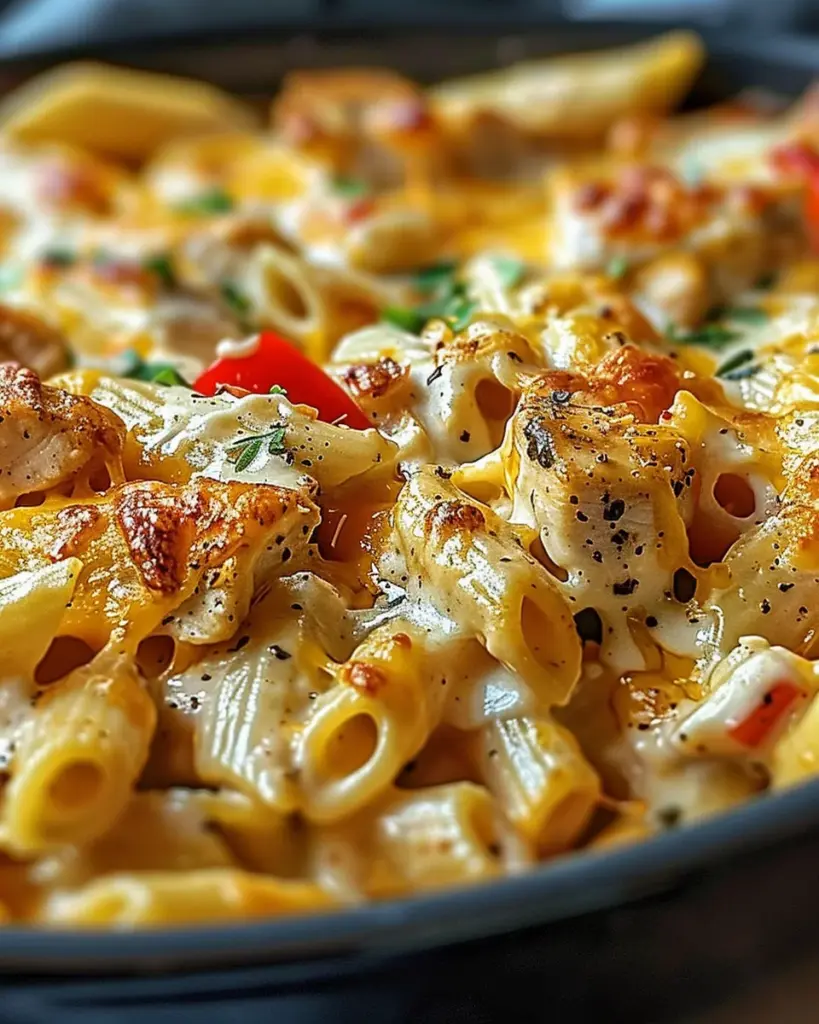 Cajun Cream Cheese Chicken Pasta Bake
